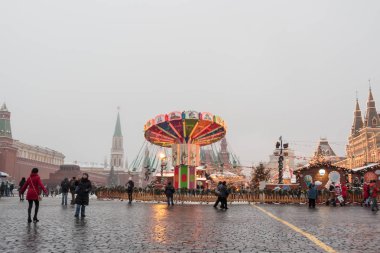 Moskova, Rusya: Şehrin sokaklarında Festival dekorasyon