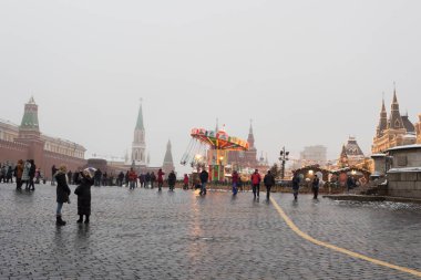 Moskova, Rusya: Şehrin sokaklarında Festival dekorasyon