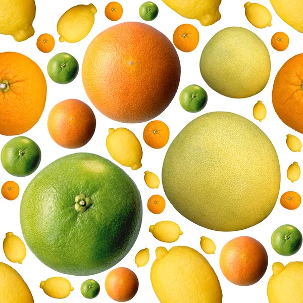 Patrón Sin Costuras Con Sabores Cítricos Naranja Limón Cariño Pomelo — Foto de Stock
