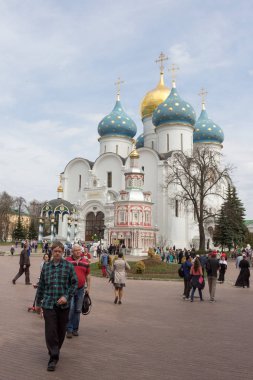 Sergiev Posad, Rusya: 02 Mayıs 2018. Kutsal Trinity-St Sergius Lavra. Varsayım Katedrali. UNESCO Dünya Miras Listesi. 