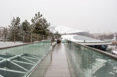 Rusya, Moskova, 19.12.2017: Peyzaj Parkı Zaryadye 