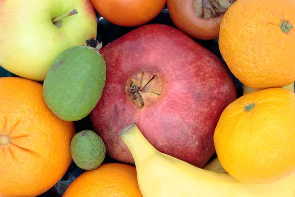 Fruit in a plate,  background, vegitarian food, horizontal