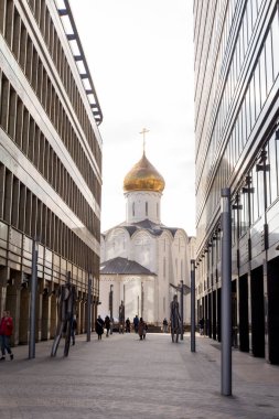 Moskova, Rusya - Mart 09. 2020: - 09 Mart. 2020: Beyaz kare iş bölgesi