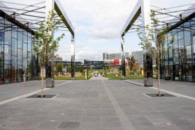 Rusya, Moskova - 07 Ağustos 2019: Khodynka alanı, Park ve yerleşim alanı