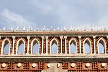 Moskova, Rusya - 21 Ağustos 2019: Büyük Tsaritsyn Sarayı. Tsaritsyno - saray, müze, park, Moskova 'nın güneyinde rezerv.