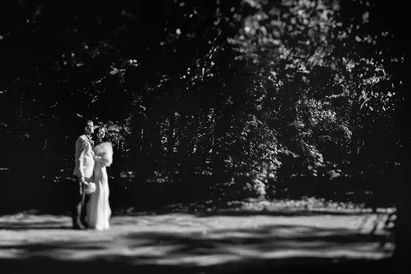 Paar blijft in de zon in park — Stockfoto