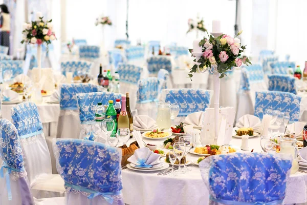 Beautiful wedding catering in restaurant