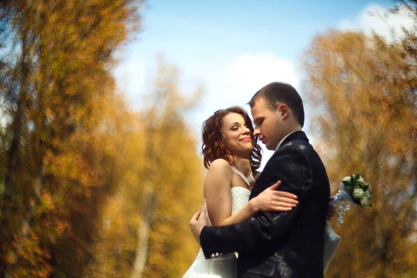 Paar umarmt sich in einem Park — Stockfoto