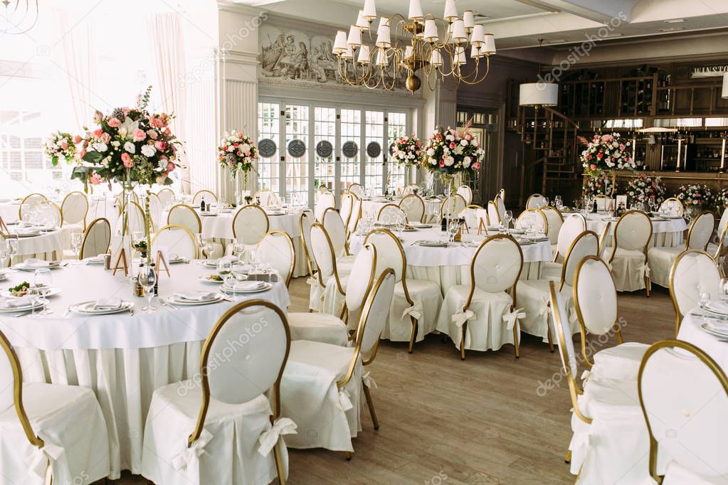 Gorgeous interior of the restaurant for the wedding