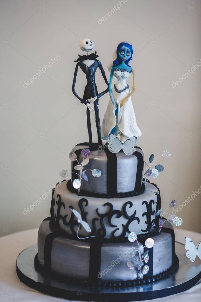 Black Gothic Wedding Cake Stock Photo By C Ivash