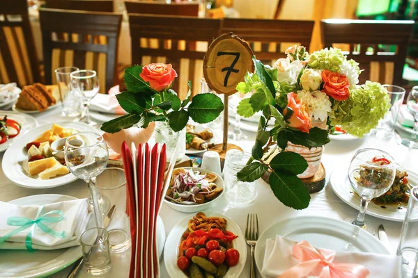 A mesa de casamento — Fotografia de Stock