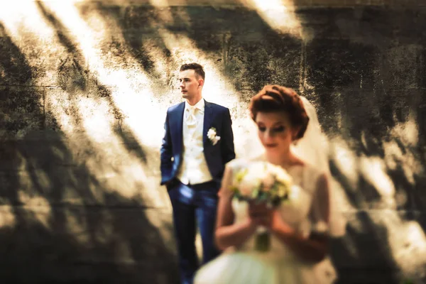 De elegante bruidegom op de huwelijksceremonie — Stockfoto
