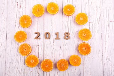 Sayı 2018 portakal daire içinde yatıyor 