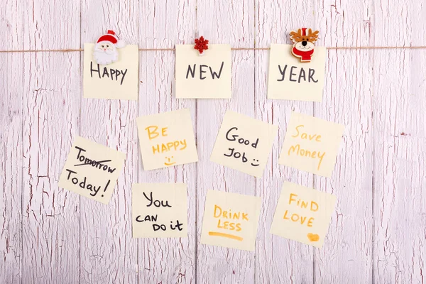 Cards with words 'Happy New Year', ' Today', 'Be happy', 'Good j — Stock Photo, Image