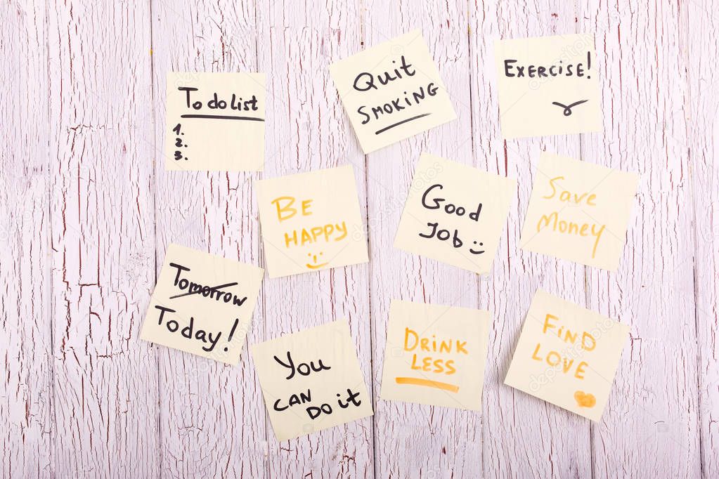 Cards with words 'Find love', 'Today', 'Be happy', 'Good job', S