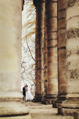 Uzaktan çarpıcı çift ayağı arasında yürüyen bir bakış