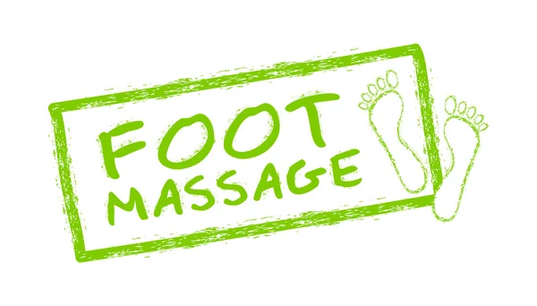 Voet massage symbool. Voet massage stempel. Reflexologie. Voorraad vector. Platte ontwerp. — Stockvector