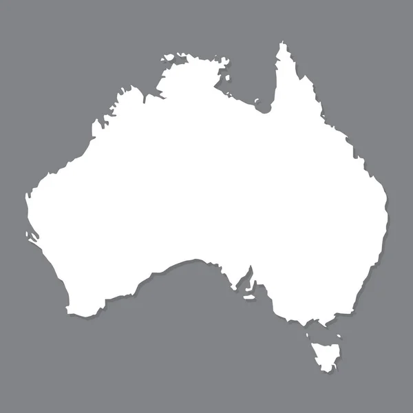 Blank karta över Australien. Karta över Australien på grå bakgrund. Lager vektor. Platt design. — Stock vektor