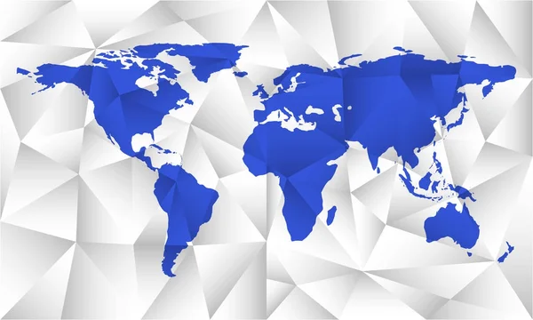 Синяя карта мира. Концепция карты в многоугольном стиле . — стоковый вектор