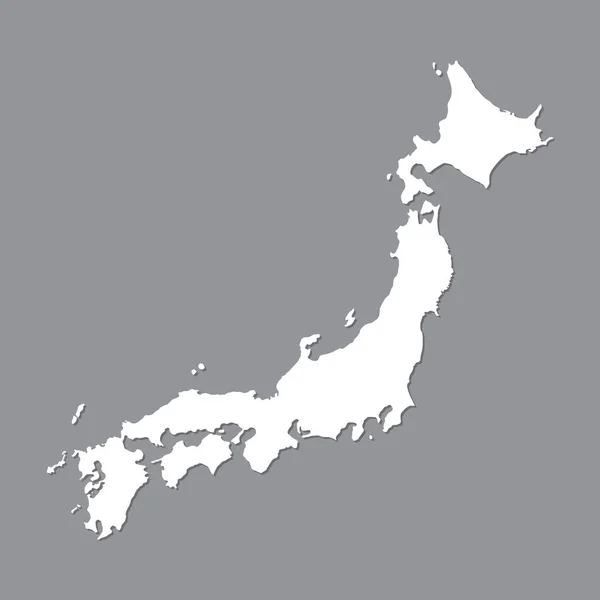 日本の白地図。高詳細なベクトル地図 - 日本。灰色の背景に日本地図. — ストックベクタ
