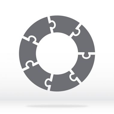 Basit simgesini daire puzzle gri renkte. Basit simgesini daire bulmaca yedi elemanları.