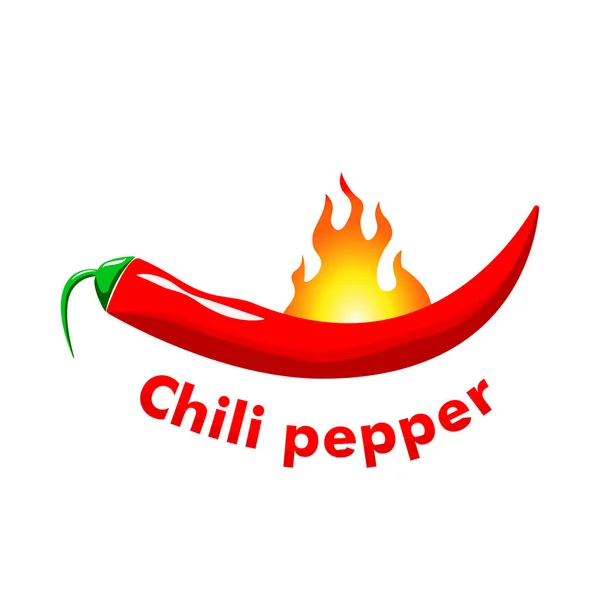 Papryka chili ikona z ognia, pikantny warzywny ilustracja, pikantna Kuchnia Meksykańska — Wektor stockowy
