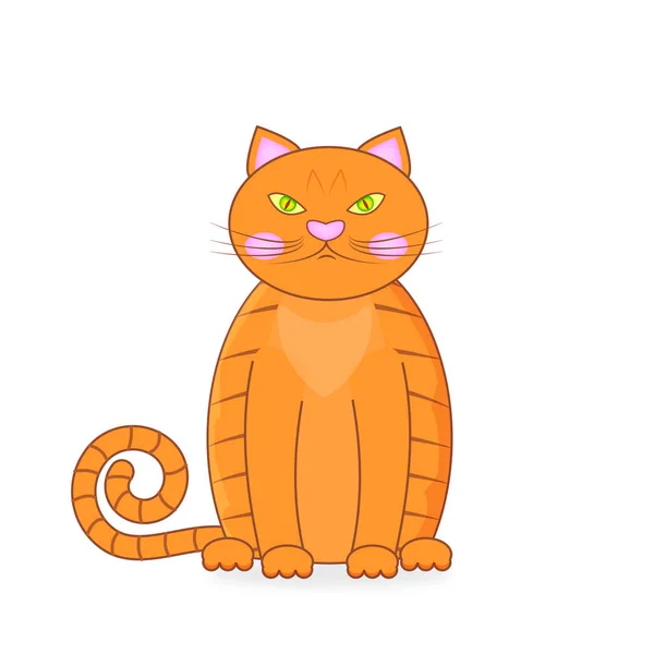 Röd grinig brittiska manliga katt på vit bakgrund. Tecknad karaktär orange brittiska katt. — Stock vektor