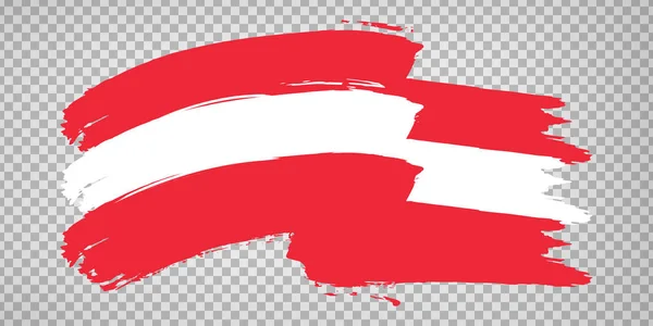 Drapeau de l'Autriche, fond de coup de pinceau. Agitant le drapeau de la République autrichienne sur fond transparent pour la conception de votre site Web, logo, application, interface utilisateur. PSE10 . — Image vectorielle