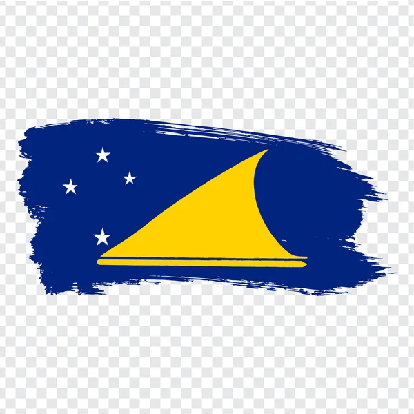 Bandeira Tokelau de pinceladas. Bandeira Tokelau em fundo transparente para o design do seu site, logotipo, aplicativo, UI. Oceânia. Vetor de estoque. EPS10 . — Vetor de Stock