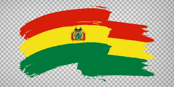 Flagga Bolivia, pensel stroke bakgrund. Vifta Flagga Plurinational State of Bolivia på tranparent backrgound för din webbplats design, logotyp, app, Ui. Läpp10. — Stock vektor