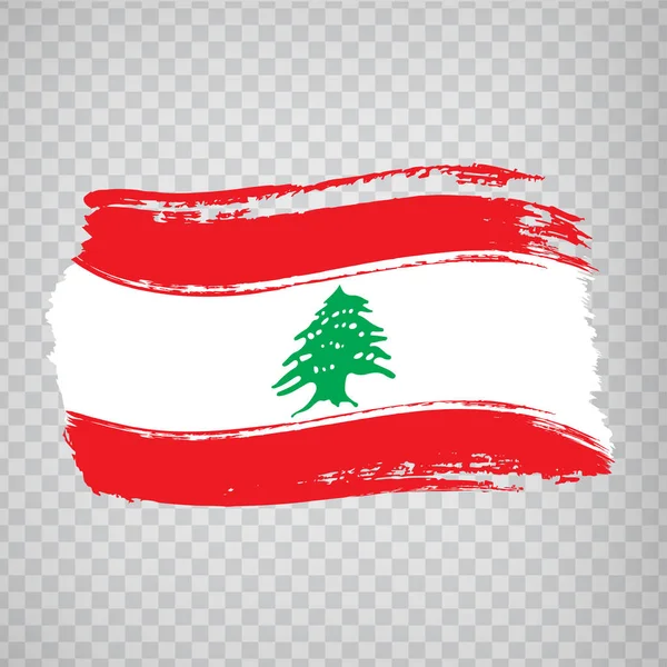 Drapeau Liban de coups de pinceau. Drapeau République libanaise sur fond transparent pour la conception de votre site web, logo, application, interface utilisateur. Vecteur de stock. Illustration vectorielle EPS10 — Image vectorielle