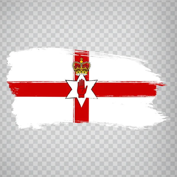 Flag Northern Ireland from brush strokes. Flag Northern Ireland on transparent background for your web site design, logo, app, UI.  UK. Stock vector.  EPS10. — Stock Vector
