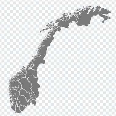 Norveç Krallığı 'nın boş haritası. İnternet sitenizin tasarımı, logosu, uygulaması, Ui için saydam arka planda bulunan Norveç 'in yüksek kaliteli haritası. Avrupa. Bölüm 10.