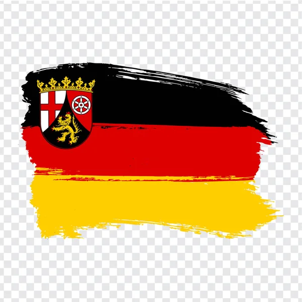 Flagge Rheinland-pfälzischer Pinselstriche. Flagge von Rheinland-Pfalz auf transparentem Hintergrund für Ihr Webseitendesign, Logo, App, ui. Deutschland. Aktienvektor. eps10. — Stockvektor