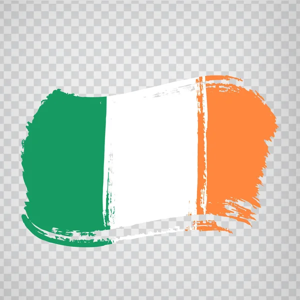 Vlag Ierland van penseelstreken. Vlag van Ierland op transparante achtergrond voor uw website ontwerp, logo, app, Ui. Europa. Vectorillustratie Eps10 — Stockvector