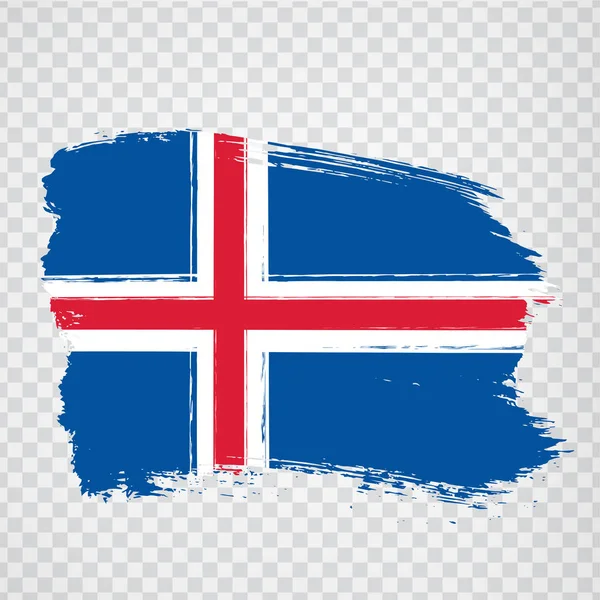 Bandera de Islandia de pinceladas. Bandera de Islandia sobre fondo transparente para el diseño de su sitio web, logotipo, aplicación, interfaz de usuario. Europa. Ilustración vectorial EPS10 — Archivo Imágenes Vectoriales