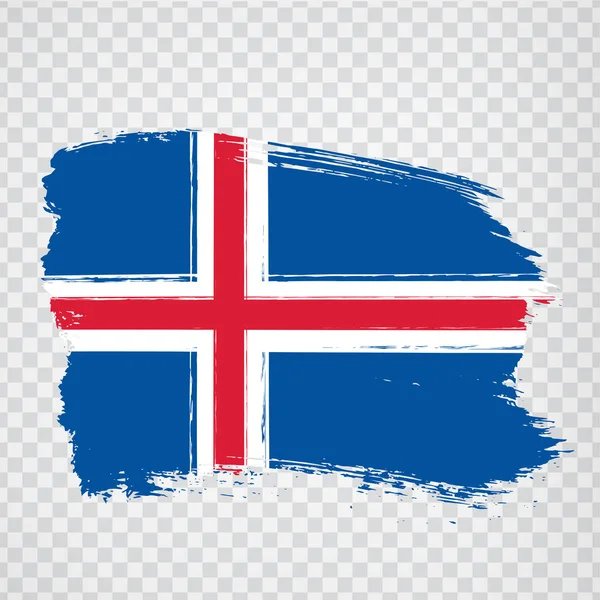 Drapeau de l'Islande par coups de pinceau. Drapeau de l'Islande sur fond transparent pour la conception de votre site Web, logo, application, interface utilisateur. L'Europe. Illustration vectorielle EPS10 — Image vectorielle