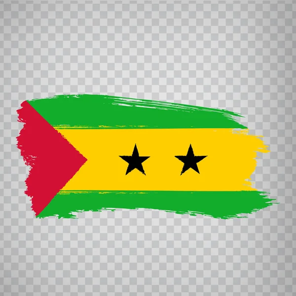 Flag of Sao Toma and Principe from brush strokes. Flag DR Sao Toma and Principe on transparent background for your web site design, logo, app, UI.  Africa. Stock vector.  EPS10. — Stock Vector