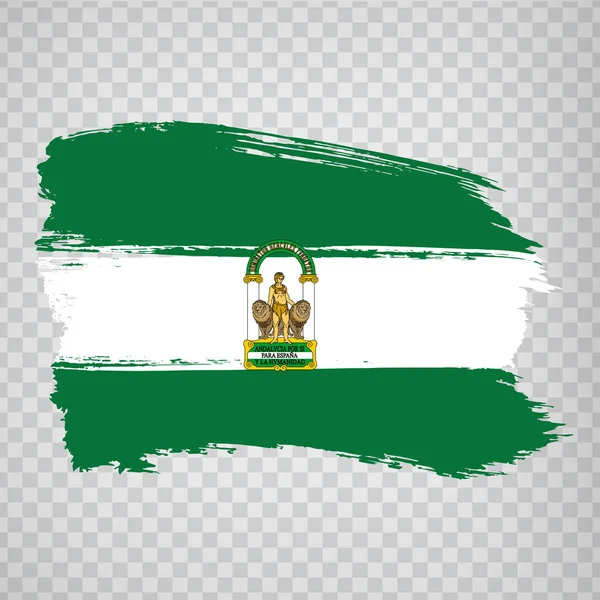 Bandeira de pinceladas da Andaluzia. Bandeira Comunidade Autónoma Andaluzia e Leon em fundo transparente para o seu web site design, logotipo, app, UI. Reino de Espanha. Vetor de estoque. EPS10. —  Vetores de Stock