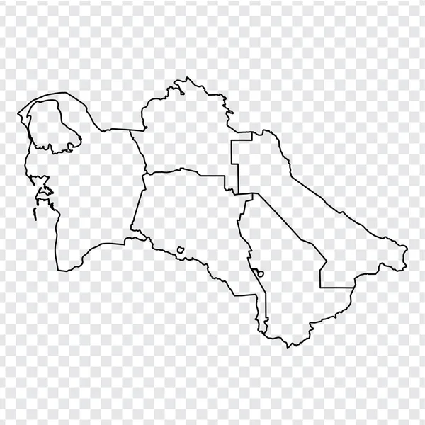 トルクメニスタンの地図ウェブサイトのデザイン、ロゴ、アプリ、 UIのための透明な背景に州とトルクメニスタンの高品質の地図。アジア。第十話. — ストックベクタ