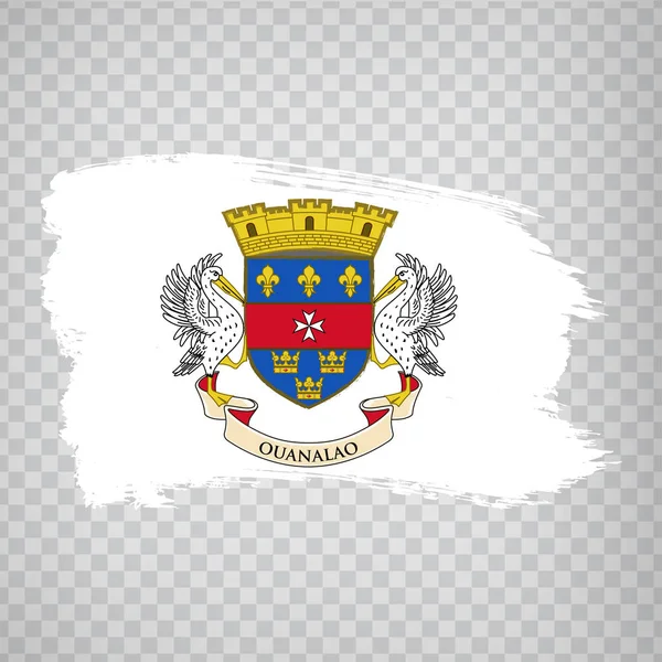 Vlag van Saint Barthelemy van penseelstreken. Vlag Saint Barthelemy op transparante achtergrond voor uw website ontwerp, logo, app, Ui. Midden-Amerika. Frankrijk. Voorraadvector. Eps10. — Stockvector