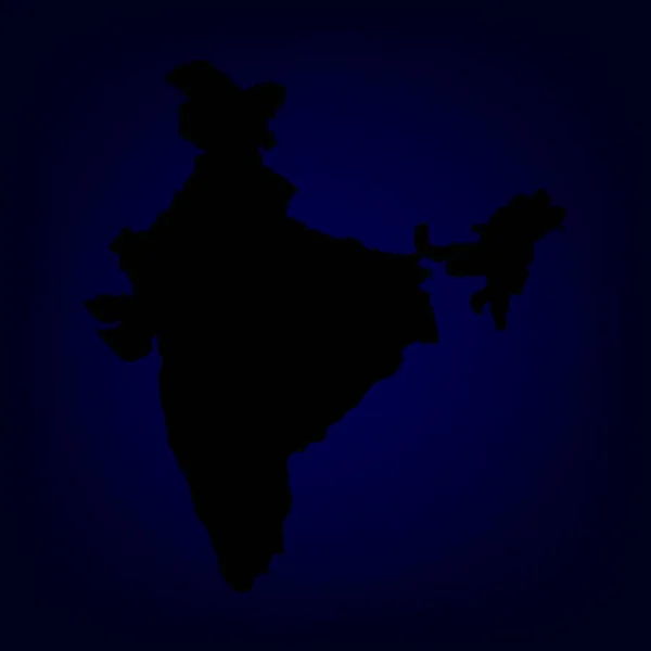 Mapa de la India símbolo concepto ilustración, mapa de oro geografía icono hecho de polvo de brillo dorado sobre fondo azul oscuro. Mapa de India Golden. EPS10 vector . — Vector de stock