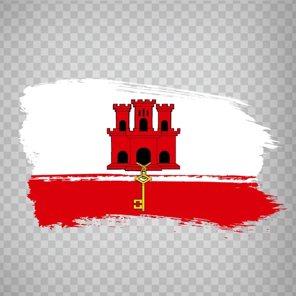 Vlag Gibraltar van penseelstreken. Vlag Gibraltar op transparante achtergrond voor uw website ontwerp, logo, app, Ui. Onzin. Voorraadvector. Eps10. — Stockvector