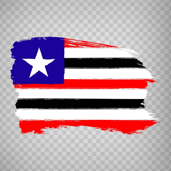 Σημαία του Maranhao από πινελιές. Ομοσπονδιακή Δημοκρατία της Βραζιλίας. Σημαία Maranhao της Βραζιλίας σε διαφανές φόντο για το σχεδιασμό της ιστοσελίδας σας, το λογότυπο, την εφαρμογή, Ui. Βραζιλία. Διάνυσμα. Eps10. — Διανυσματικό Αρχείο