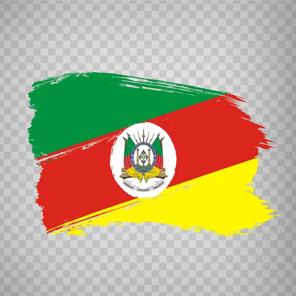 Bandera de Rio Grande do Sul de pinceladas. República Federal de Brasil. Bandera Rio Grande do Sul de Brasil sobre fondo transparente para el diseño de su sitio web, logo, aplicación, UI. Brasil. Vector de acciones. EPS10 . — Vector de stock