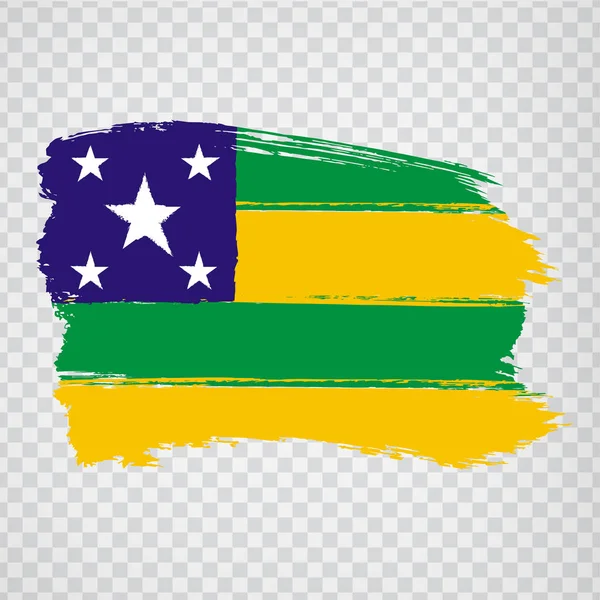 Flaga Sergipe od pociągnięć pędzla. Federalna Republika Brazylii. Flaga Sergipe Brazylii na przejrzystym tle do projektowania stron internetowych, logo, aplikacja, Ui. Brazylia. Wektor giełdowy. EPS 10. — Wektor stockowy