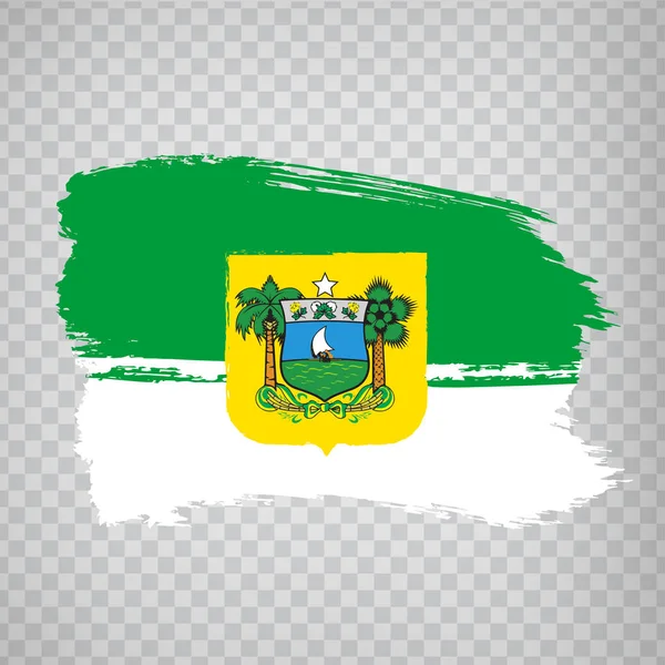 Flag of  Rio Grande do Norte from brush strokes. Federal Republic of Brazil. Flag Rio Grande do Norte of Brazil on transparent background for your web site design, logo, app, UI. Brazil. EPS10 — Stock Vector