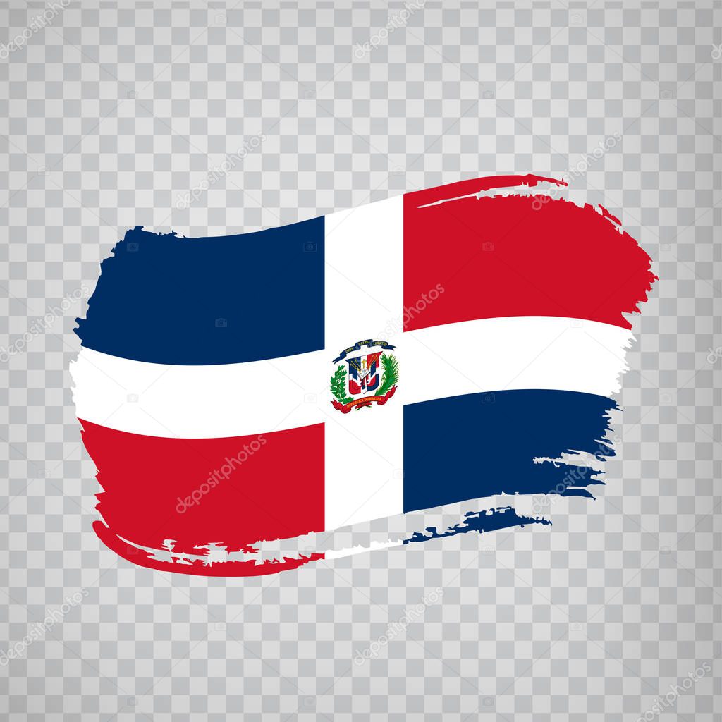 Flag Dominican Republic from brush strokes.  Flag  Dominican Republic on  transparent background for your web site design, logo, app, UI. Stock vector. Vector illustration EPS10