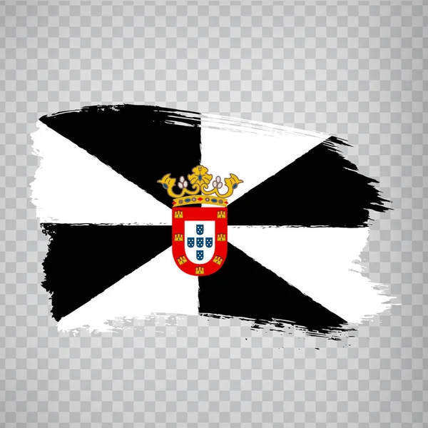 Bendera Ceuta sapuan kuas. Flag Ceuta Spanyol pada latar belakang transparan untuk desain situs web, logo, aplikasi, UI. Kerajaan Spanyol. Vektor saham. EPS10 . - Stok Vektor