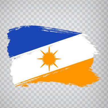 Fırça darbelerinden kalma Tokantin bayrakları. Brezilya Federal Cumhuriyeti. İnternet sitesi tasarımı, uygulaması ve Ui için saydam arkaplanda Brezilya bayrağı. Brezilya. Bölüm 10.